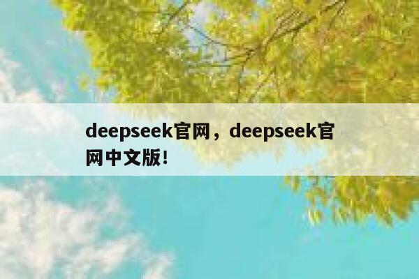 deepseek官网,deepseek官网中文版! 第1张 deepseek官网,deepseek官网中文版! 第1张