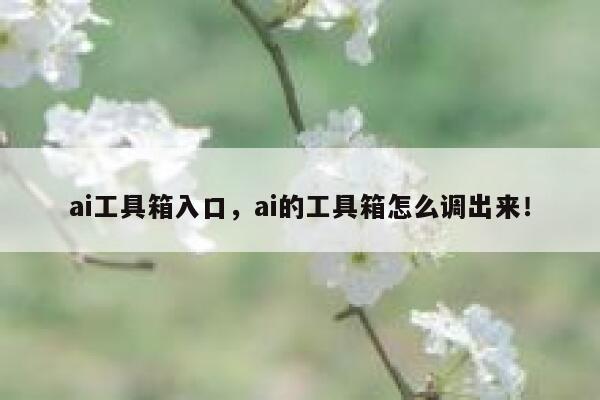 ai工具箱入口,ai的工具箱怎么调出来! 第1张 ai工具箱入口,ai的工具箱怎么调出来! 第1张
