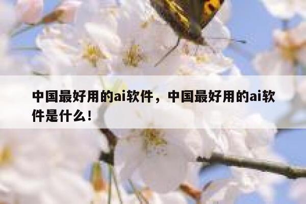 中国最好用的ai软件,中国最好用的ai软件是什么! 第1张 中国最好用的ai软件,中国最好用的ai软件是什么! 第1张