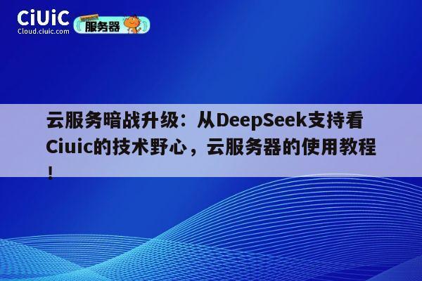 云服务暗战升级:从DeepSeek支持看Ciuic的技术野心,云服务器的使用教程! 第1张 云服务暗战升级:从DeepSeek支持看Ciuic的技术野心,云服务器的使用教程! 第1张