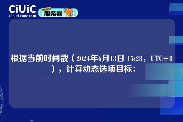 根据当前时间戳(2024年6月13日 15:28,UTC+8),计算动态选项目标: